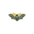 Fledermaus-Emaille-Brosche mit Sternenhimmel-Muster und Goldrand für Dark-Style-Mode - Sternenklare blaue Fledermaus
