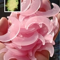Luminous pink moon-shaped wall stickers glowing green in the dark for room decor - Small Moon/2 Pieces Pack / 4cm/Glow / Pink