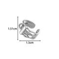 Silver multi-layer wavy cartilage ear cuff measuring 1.51cm in height and 1.5cm width - Multi-Layer Braided Silver (2627-1# Silver)