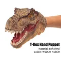 Realistic brown T-Rex hand puppet toy made of soft rubber material, size 16x10x13cm - Tyrannosaurus Rex Hand Puppet