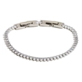 Pulsera tenis clásica de plata con circonitas marquise y cierre de imán - Color Acero