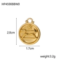 Detailed view of 18K gold zodiac pendant with dimensions 2.0cm x 1.7cm and Sagittarius motif - Sagittarius