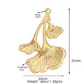 Ginkgoblatt-Schmuckanhänger in Goldoptik mit Maßen von 31 mm Höhe und 23 mm Breite - Ginkgo / Gold