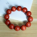 Deep red-brown sandalwood beaded bracelet with 12 smooth round wooden beads - 10mm / Blood Sandalwood