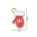 Christmas red glove alloy enamel pendant with golden snowflake detail 2.0cm x 1.2cm - 2381 Snowflake Red Glove