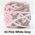 Filato spesso di ciniglia rosa, bianco e grigio per sciarpe fai-da-te e tappeti - Rosa Bianco Grigio