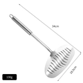 Spatule à poisson inox avec manche en bois de rose, longueur 34cm et largeur 18,5cm - Spatule à poisson avec manche en tube rond