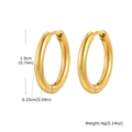 18k gold plated stainless steel hoop earrings with 1.9cm diameter and mirror finish - 2.5*19mm / Gold