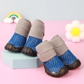 Grey-blue breathable mesh dog shoes with non-slip rubber soles and elastic ribbed cuffs - No. 1 / Royal Blue