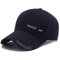 Navyblaue Baseballkappe für Herren mit silbernem Metallemblem und grauem Aufdruck - Verstellbar / Marineblau