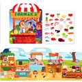 Reusable farmer's market jelly sticker book with colorful fruit and vegetable decals - Farmer's Market