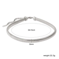 Silver tone snake texture stainless steel choker 8mm wide with 34+5cm adjustable chain - 8mm / Steel