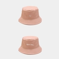 Pink cotton bucket hat with white smile embroidery and Night Call text detailing - M (56-58cm) / Deep Pink