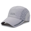 Cappellino sportivo grigio chiaro traspirante ad asciugatura rapida con inserti mesh - Regolabile / Grigio chiaro