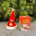 Gorro de Navidad musical animado de felpa con estrella y caja de regalo festiva - Estilo de Sombrero Luminoso