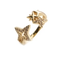 Verstellbarer goldener Sternring mit Zirkonia-Besatz im minimalistischen Stil - Stern Zirkonia Modell