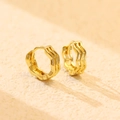 Chic S925 Silber Wellen-Ohrringe in Gold-Finish mit dreifach gezacktem Design - 925er Silber / Gold