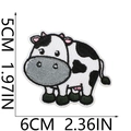 Detailed view of cute cow embroidered patch with clear dimensions of 5cm by 6cm - Prone Adorable Cow (16号)