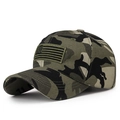 Gorra táctica de béisbol de camuflaje con parche bordado de la bandera de EE. UU. - Ajustable / Camouflage
