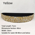 Elastischer Strassgürtel für Damen mit gold-silbernen Kristallen auf 3,8cm breitem Band - Typ B Gelb