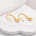 Macro shot of 18k gold plated S925 sterling silver hook earrings with 925 hallmark stamp - Style C: Solid High Heels / Gold