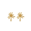 Golden vintage style stainless steel hammered texture stud earrings for women - XLE-5-2 Earrings - Gold