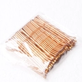 Golden wavy bobby pins pack with metallic finish in a clear transparent bag - Wave Style / 50 Pieces / 5.0cm / Rose Gold
