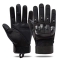 Tactical outdoor gloves in black with hard shell knuckle guards and anti-slip mesh palms - L / Soft Shell Protection-Full Finger / Black
