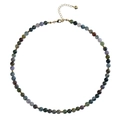 Bohemian turquoise and tiger eye beaded necklace with a gold heart pendant detail - Indian Agate Necklace