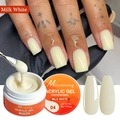 Macro shot of 15g milk white acrylic gel texture with professional nail extension finish - Milk White(04)