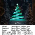 Green ribbon Christmas tree static window sticker for festive store glass display - Small Size【40*50CM】