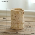 Bougeoir en écorce de bouleau naturel pour décor de Noël, socle cylindrique de 10cm - Style Bûche Hauteur 10cm (Sans Bougie) (ABZT10-2)