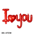 Red 'I Love You' heart-shaped aluminum foil balloon for Valentine's Day, 88x47CM size - Connected I Love You Red