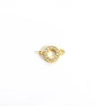 Golden round connector bracelet charm with shimmering micro-pave cubic zirconia - Letter O(6184295114157)