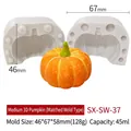 3D medium pumpkin silicone mold for candle making and DIY halloween crafts - Medium Split 3D Pumpkin