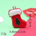 Detailed view of red resin Christmas stocking charm with dimensions and weight display - 17# Christmas Sock