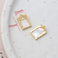 Macro detail of 14k gold-filled gothic window shell pendant showing 12x17mm dimensions - 3# Gothic Window Rectangle