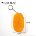 Portachiavi realistico a forma di nugget di pollo in PVC, ciondolo cibo 9cm x 5cm - Colore Fritto Hash Brown - Con Portachiavi
