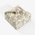 Mini vintage square gift box with purple paisley and floral patterns on a beige base - Paisley Pattern (No Ribbon)