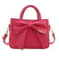 Pink bow-knot square handbag with gold hardware and adjustable crossbody strap - Rose Pink
