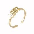 Adjustable 18K gold-plated stainless steel ring featuring 1997 Old English font design - 1997