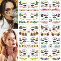 Christmas facial temporary tattoos featuring gingerbread men, trees and snowflakes set - Christmas Dopamine Makeup Sticker Set (EF021-030)