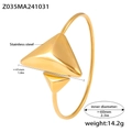Bracciale rigido in acciaio inossidabile placcato oro 18K con doppio triangolo - Oro