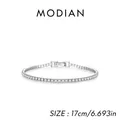 Funkelndes S925 Sterlingsilber Tennisarmband mit runden Zirkonia in 17 cm Länge - 17cm / 2mm Stil (RHB2078)