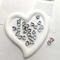 Ink splash marble texture heart-shaped ceramic loose beads for DIY jewelry making - Black White Red Blue Spotted