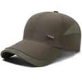Casquette de baseball ajustable à séchage rapide avec maille respirante vert olive et marron - Réglable / Vert Militaire