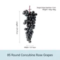 Artificial dark purple grape cluster with 85 lifelike beads for home decor, 31cm long - 85-Grain Concubine Round Grapes