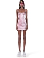 Ärmelloses rosa Samt-Minikleid mit Strass-Trägern und schmaler Bodycon-Passform - L / Lotosrosa