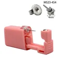 Pink disposable ear piercing gun with a 4mm silver star-shaped 316L stainless steel stud - 4mm Steel Star with Clear Zircon (MS23-454)