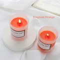 Handmade soy wax scented candle in frosted pink glass with fragrant orange scent - Frosted Orange - Fragrant Orange